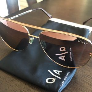 Quay x Desi High Key Rose Gold Oversized Sunglasses